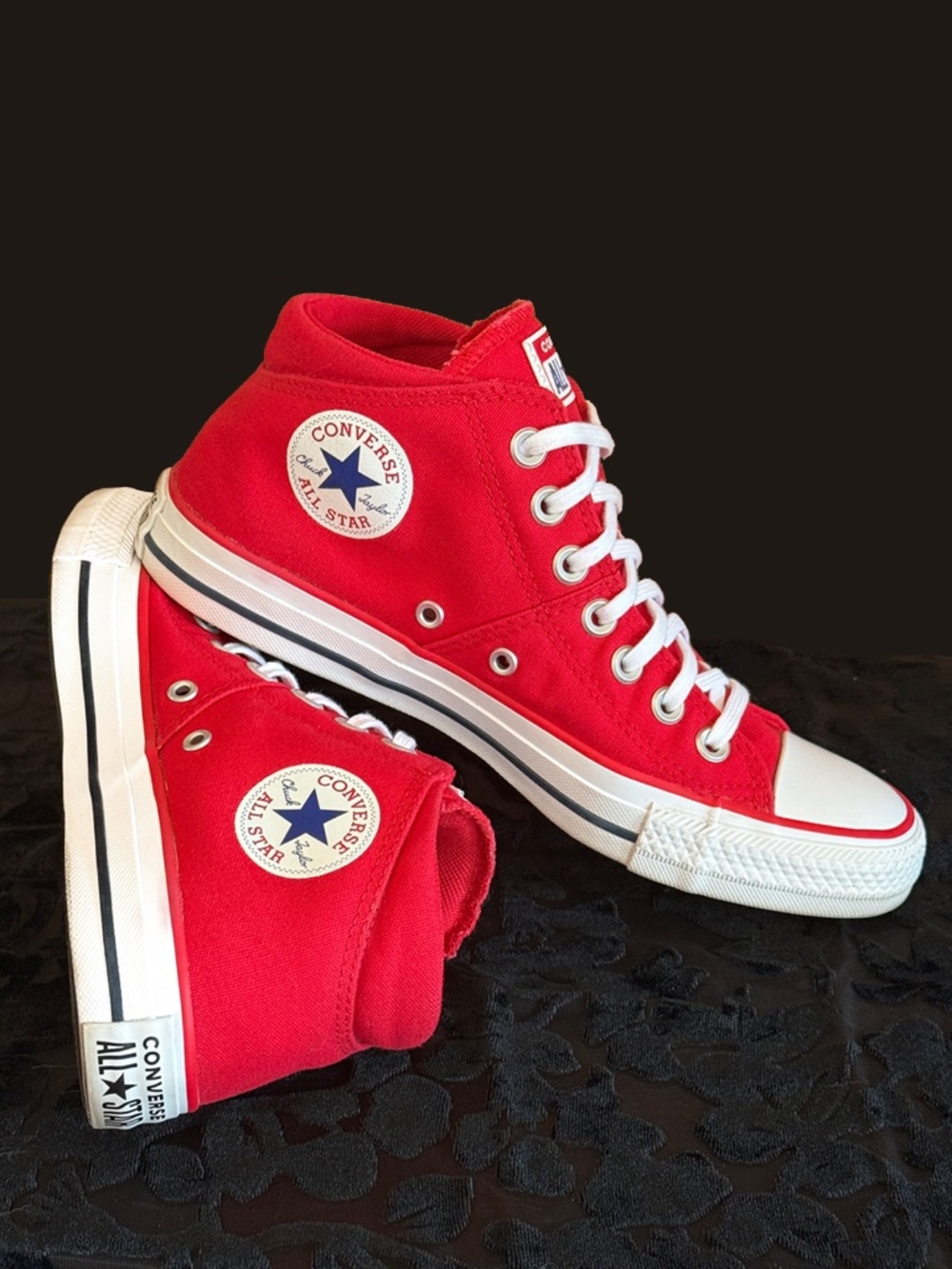 Red Converse Chuck Taylor High Tops – Women's Size 8